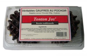 Véritables Gaufres au pochoir nappées saveur chocolat Tonton Jos' - pur beurre - 8 pièces - 250g